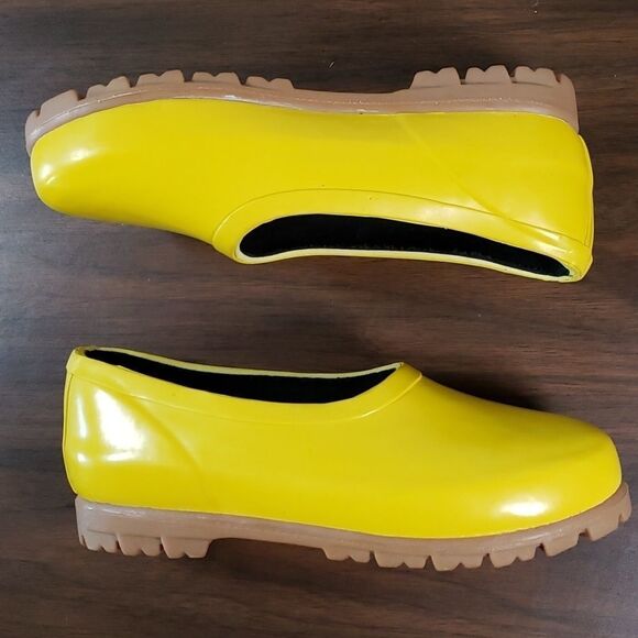 NEW Mid West Rain & Garden Loafers Yellow Rubber Waterproof Booties 6 - Picture 3 of 7